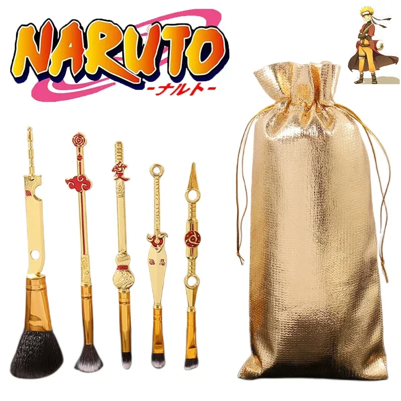 مجموعة فرش مكياج من Naruto باللون الأحمر ، مجموعة مستحضرات تجميل من الجيل الثاني ، شعر ناعم ، أدوات مكياج نسائية ، طقم تجميل أساسي ، هدية