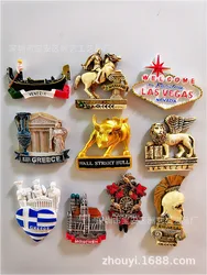 Charging Bull Venice Las Vegas Greece Germany Munich Spartan Helmet Venetian Lion Spartan Warrior Fridge Magnet Souvenir