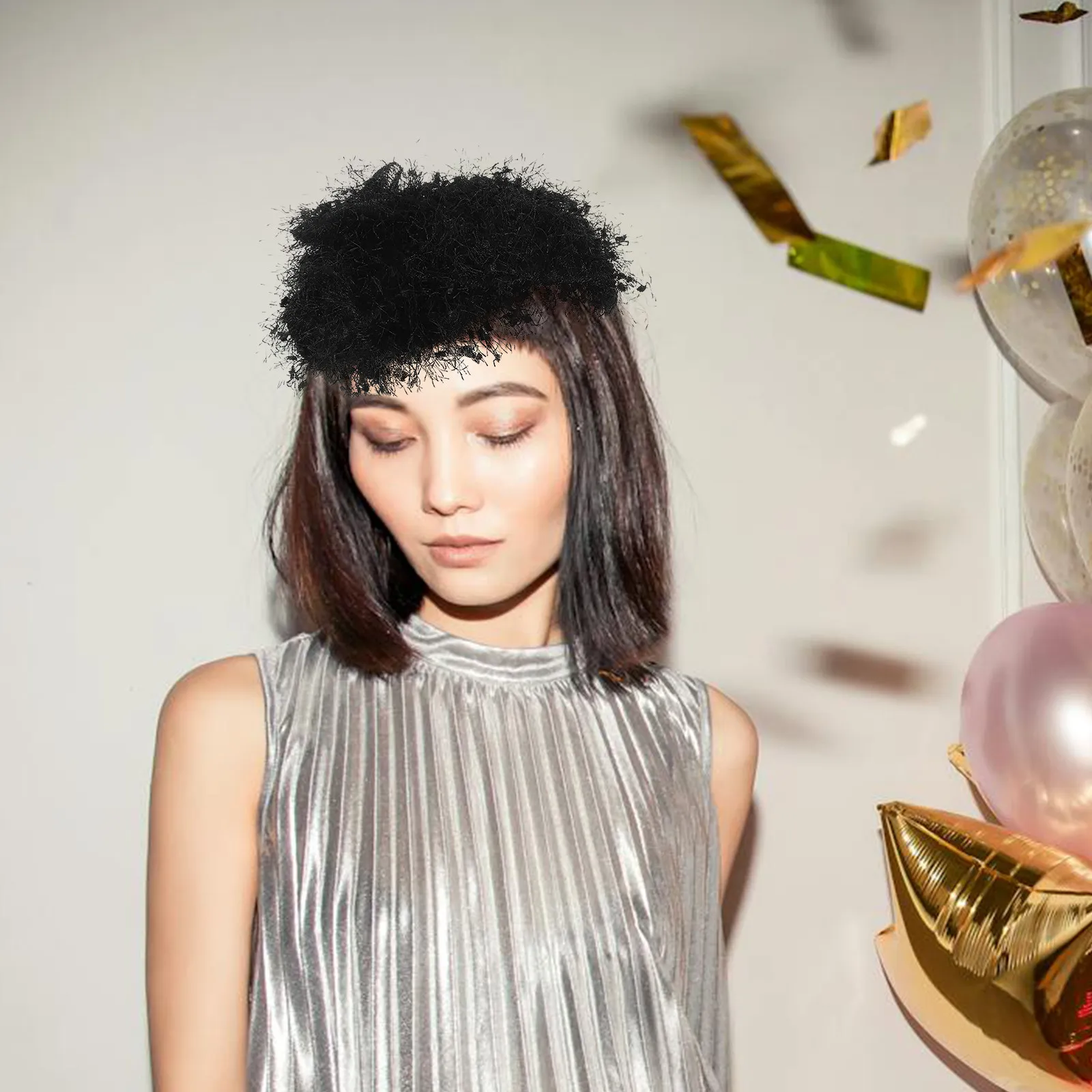 

Retro French Vintage Fascinator Small Hat Tassel Bow Headband for Weddings Tea Parties Halloween Bridal Carnival Hair