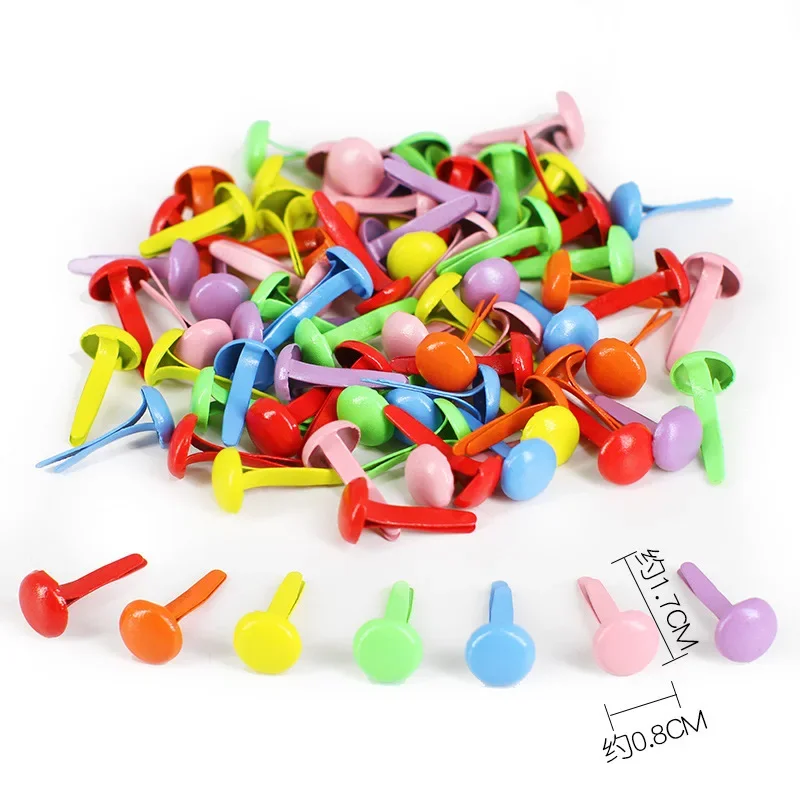 100pcs/Bag Mix Pattern Round Metal Brads DIY Scrapbooking Crafts Accessories For Home Decor Embellishment Fastener Supplies