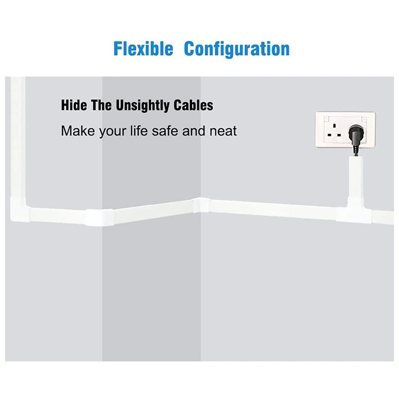 Cord Cover Raceway Kit,Paintable Cord Concealer System Cable Hider, Cord Wires, Hiding Wall Mount TV Powers Cords