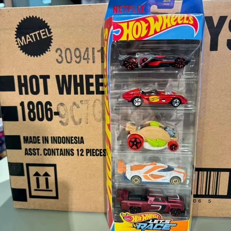 Hot Original Mattel Hot Wheels X F1 5 Packs Moneygram Haas Kick Sauber F1 Premium Diecast Car Desktop & Shelf Decor Collect Gift
