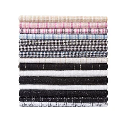 Tweed Fabric Thickened Woolen Plaid Golden Silver Sequin Cage for Sewing Winter Coat Suit by the Meter