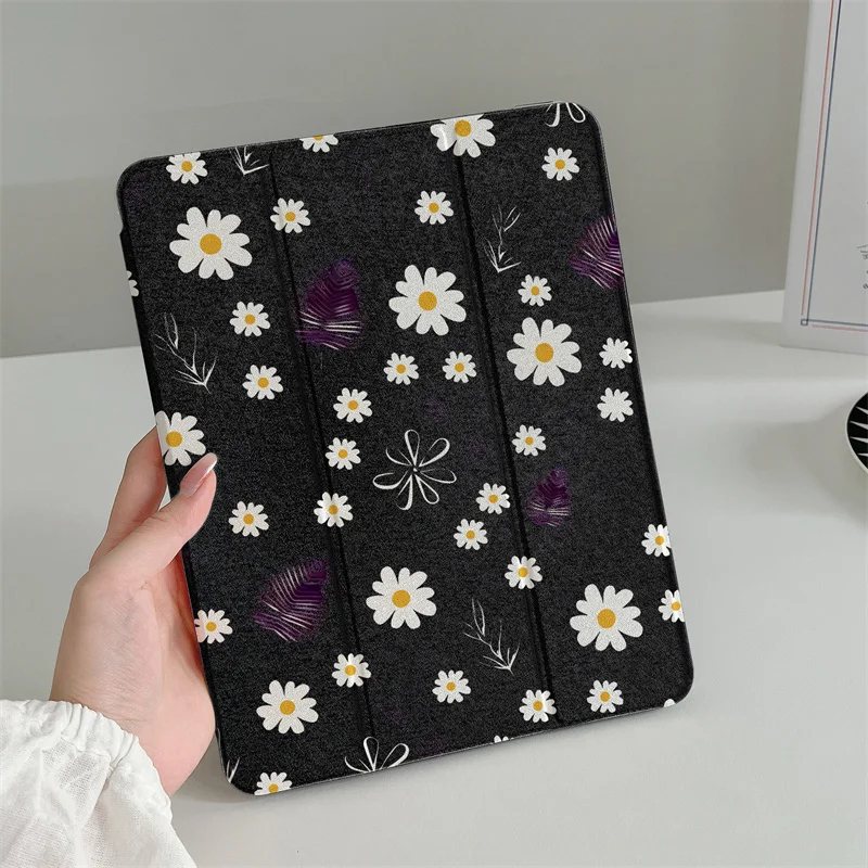 

Чехлы с милым цветком для Apple iPad Pro 2024 11 дюймов Air 5/4 10,9 iPad 10th 8/9 10,2 Air 3 10,5 дюймов mini 6/5 с держателем для ручек