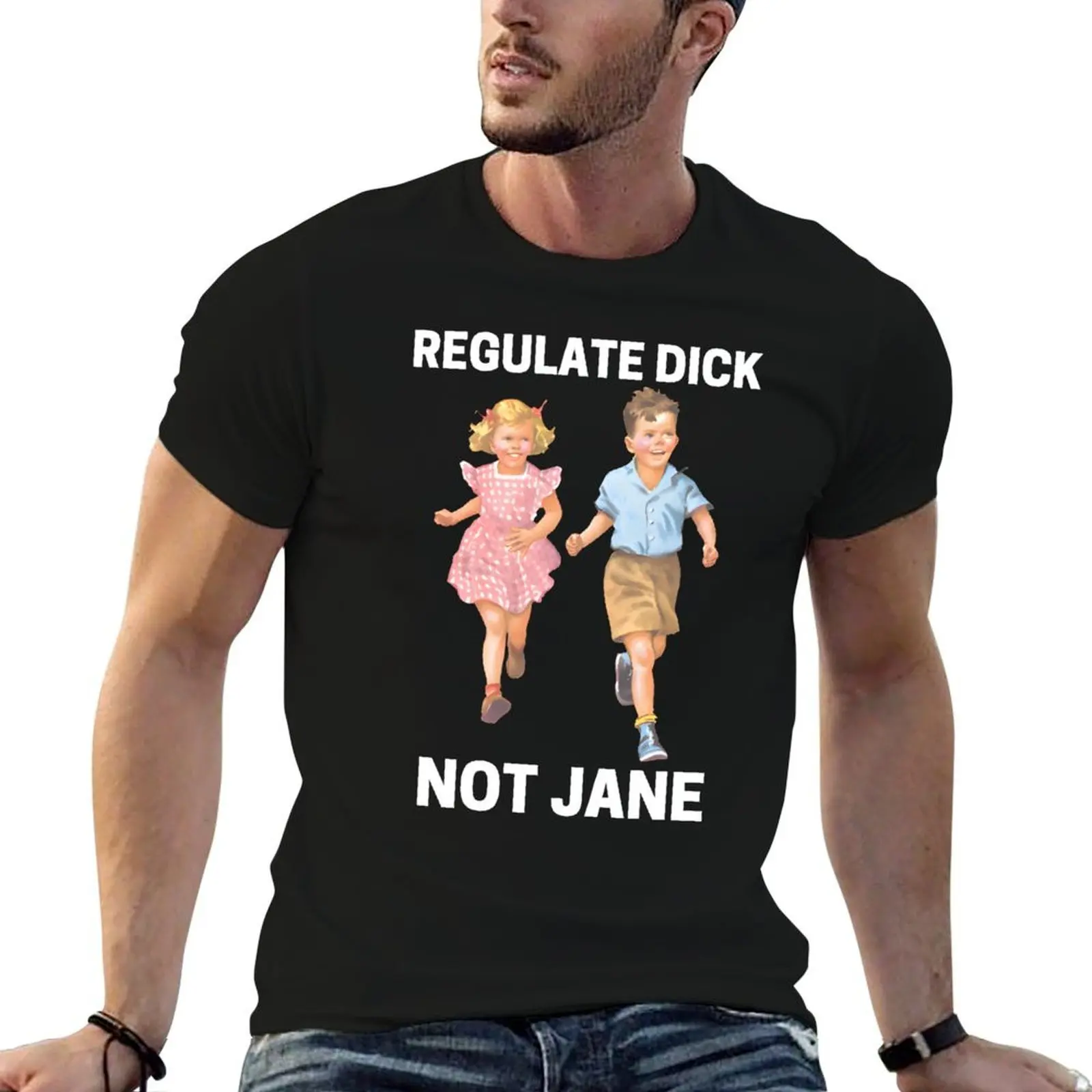 

Футболка Regate Dick Not Jane, футболки для мужчин, забавная футболка с рисунком аниме, мужская роскошная футболка