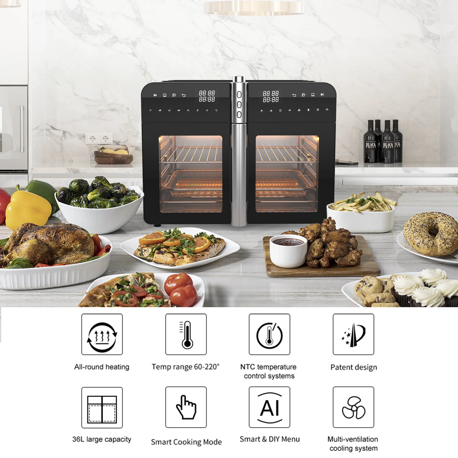 High quality air fryer oven french door microwave oven with air fryer