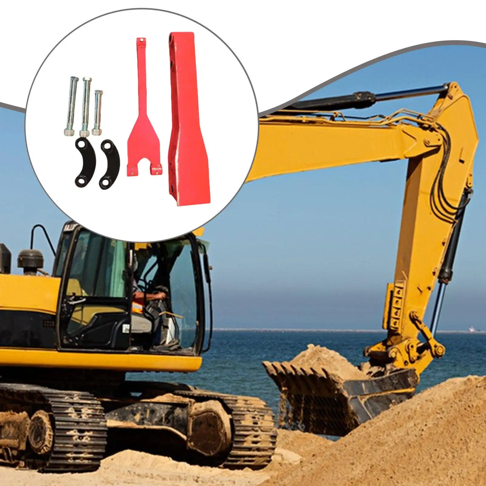 Extended Reach Excavator Arm Extension Kit High Strength Steel Accessory for Mini Excavator Deep Cleaning and Trenching