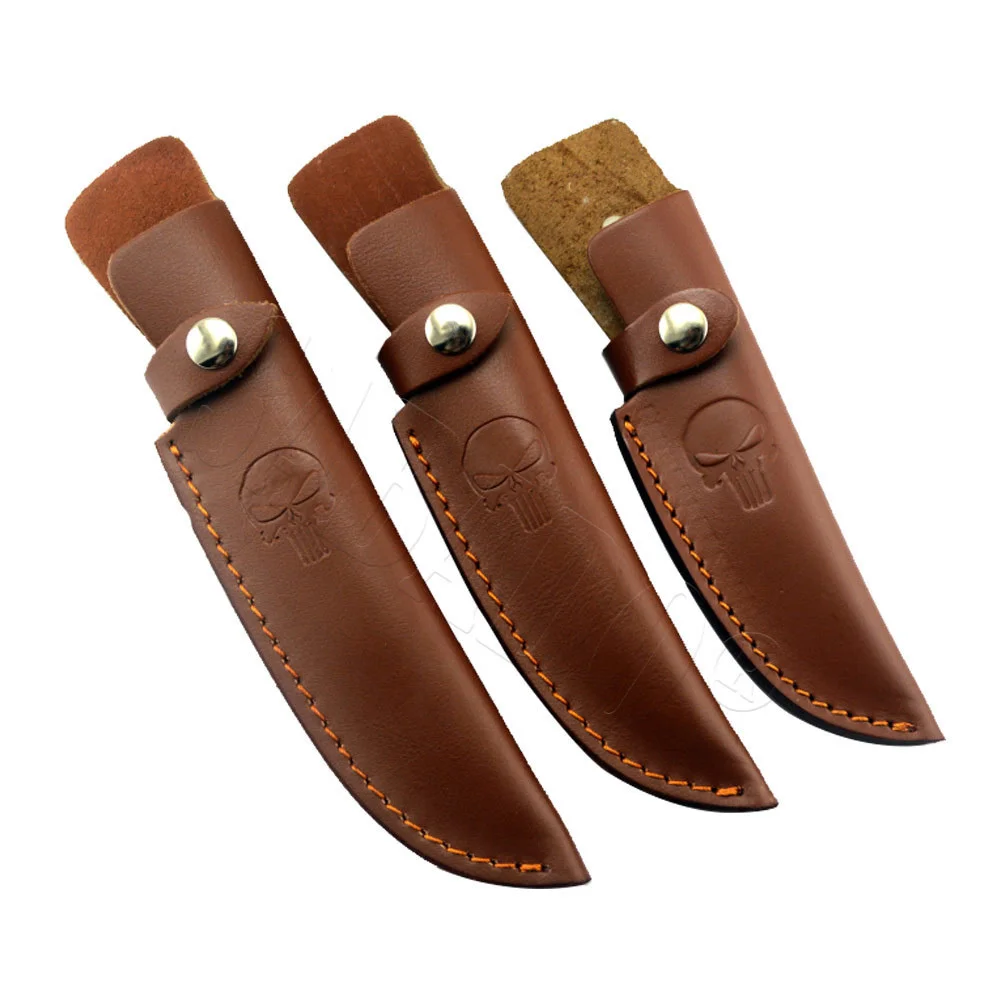 Outdoor DIY Straight Knife Cowhide Sheath Scabbard New Fixed Blade Holder Tool Belt Loop Hunting Holster Carry Accessories