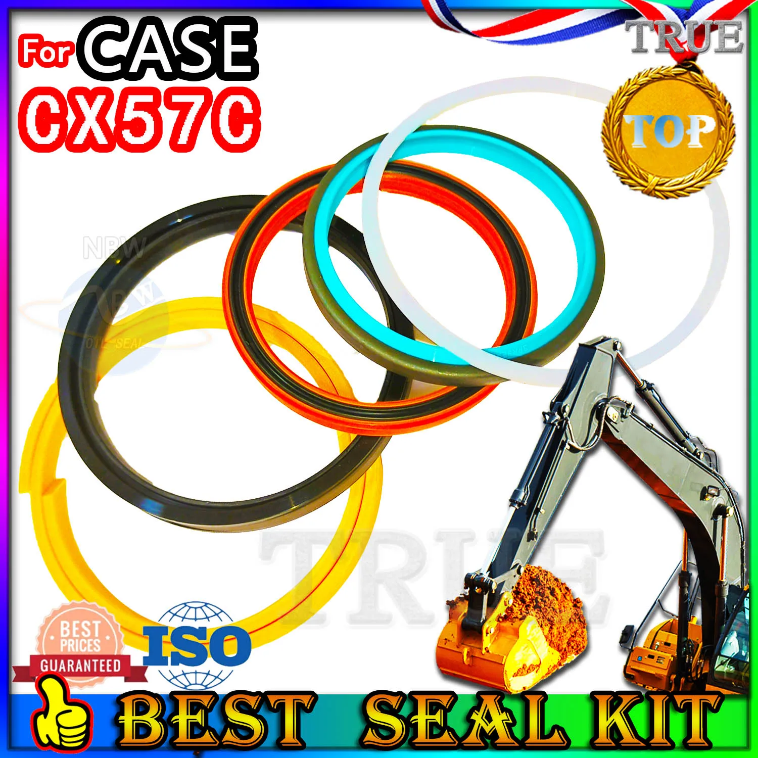 For CASE CX57C Oil Seal Repair Kit Boom Arm Bucket Excavator Hydraulic Cylinder Dust Bushing FKM High Suppliers Manufacturers