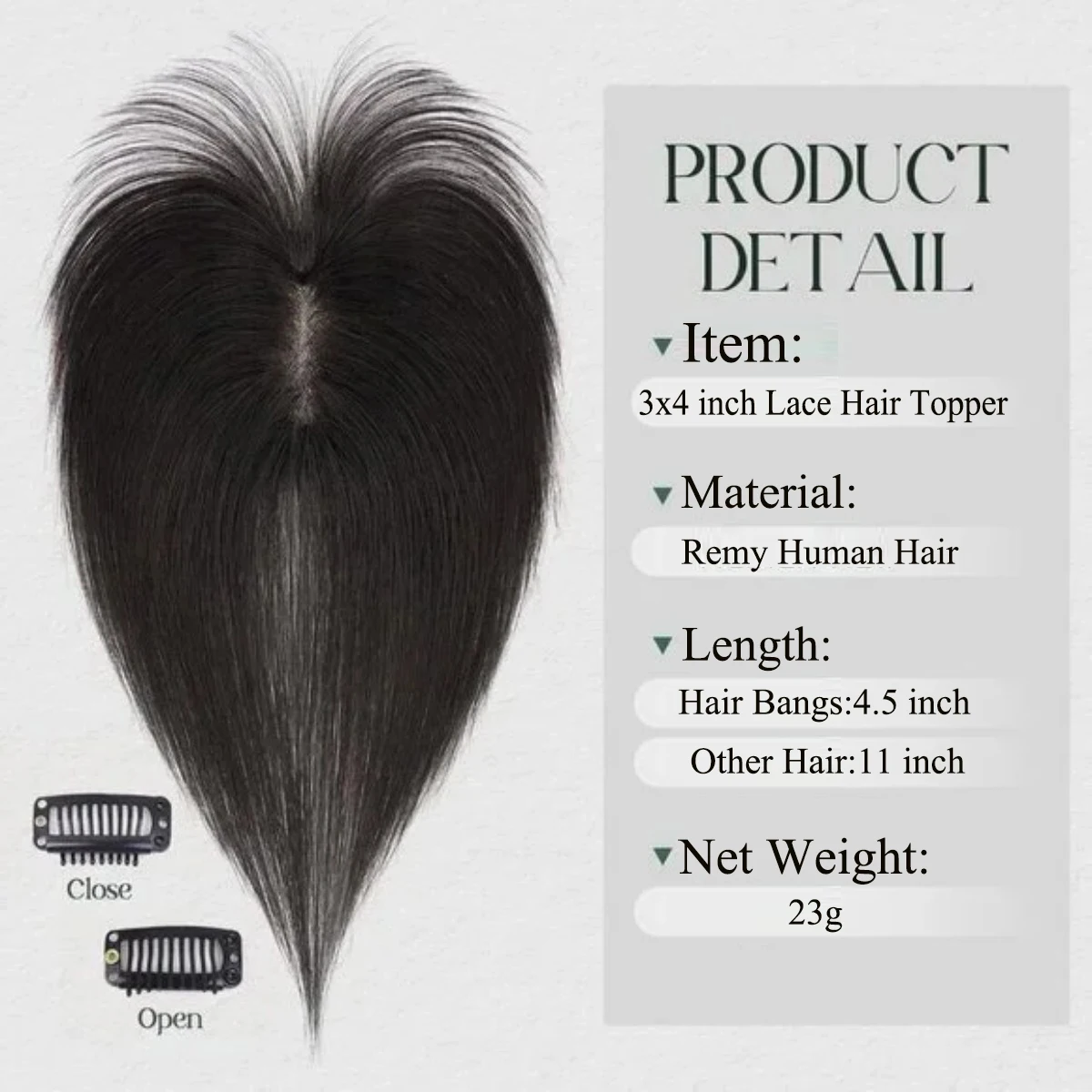 360° 3D Cover Hair Topper with  Wispy Bangs 100% Human Hair Pieces for Women Clip in Lace Base Real Human Hair Topper with Bangs