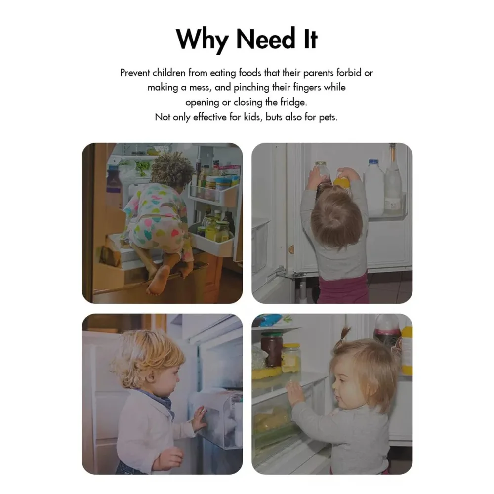 

New Protection Door Catch Lock Door Stopper Solid Color Unisex Lock Safety Fridge Lock Home Refrigerator