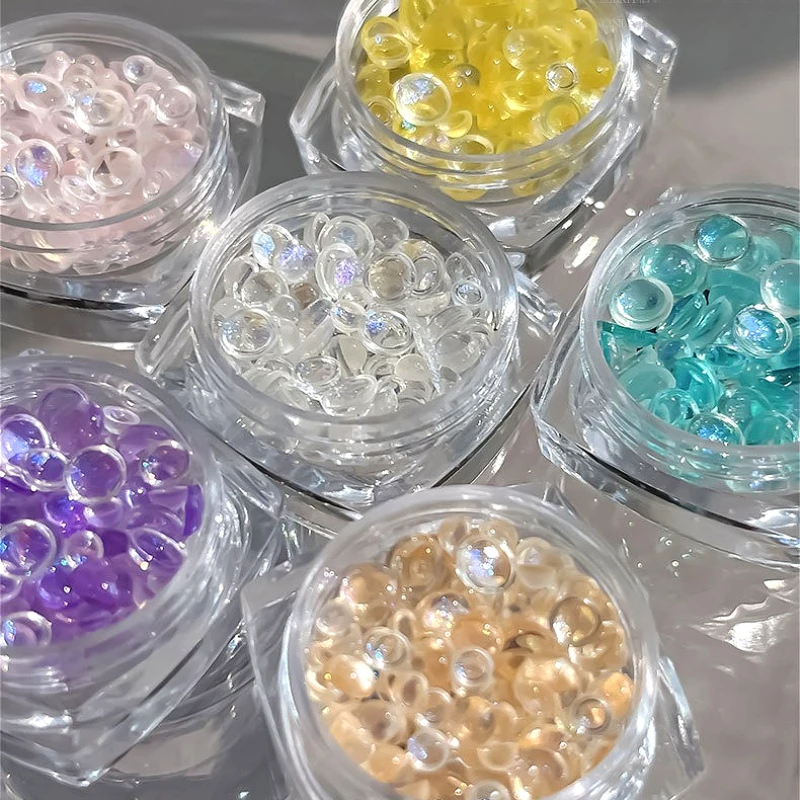 Aurora – bonbons colorés transparents, fond plat de rêve, perles à bulles de sirène en résine, accessoires de décoration pour Nail Art, outils de manucure