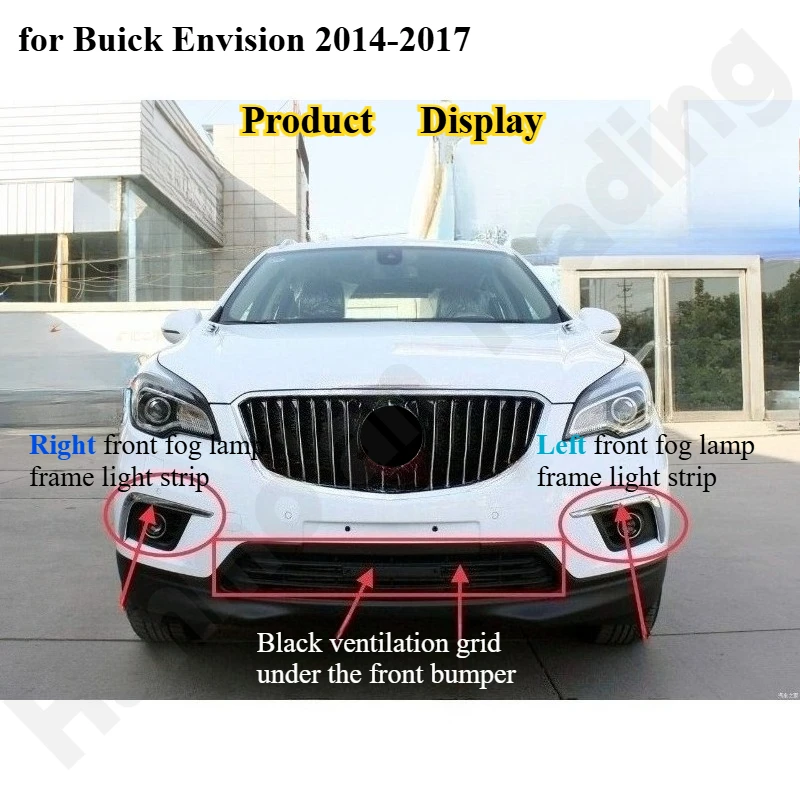 

for Buick Envision 2014-2017 front bumper black ventilation grid/fog light frame electroplated bright strip