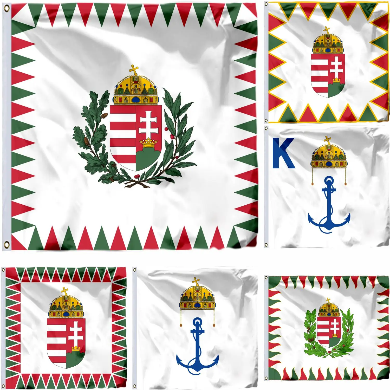 Bandeira do presidente Regent da Hungria 4X4FT Unidade de cavalaria cerimonial nacional 120X120CM HU Pilot Banner 21X21CM 40X40CM