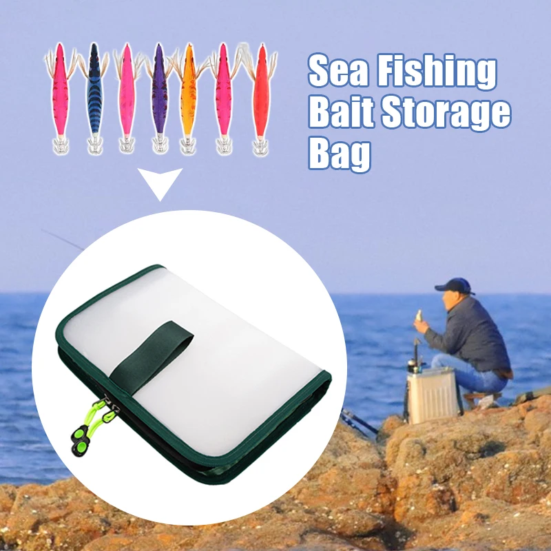 

Waterproof Squid Jig Bag Pouch Both Side Storage Lure Case Holder Clear 12 Slots Compartment Storage Lure Fishing Accessaries