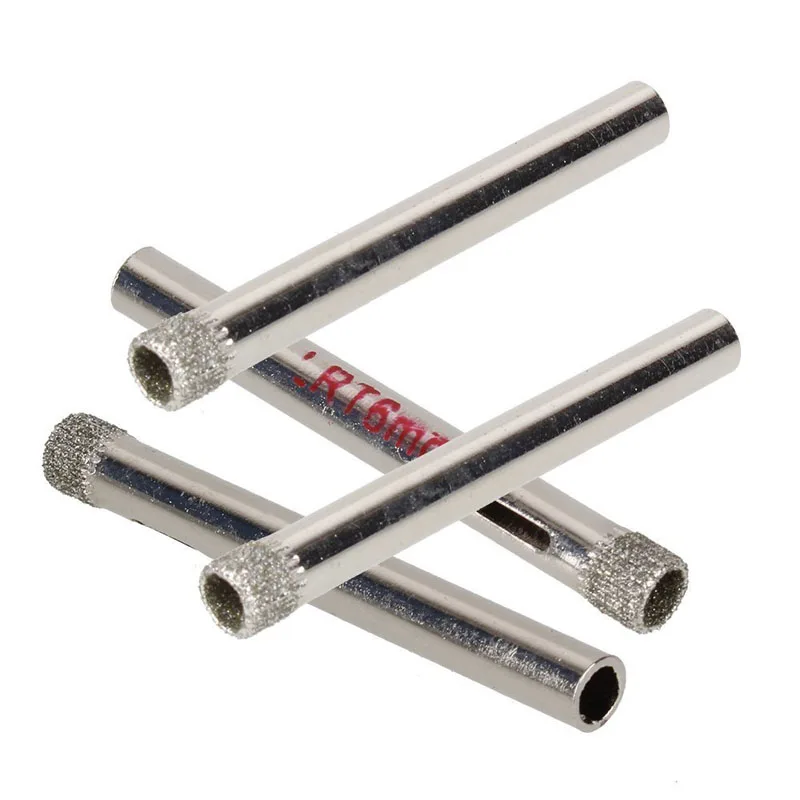 10Pcs 6mm Diamond Coated Drill Bit Tile Ceramic Glass Hole Saws Silver Cutter Opener Bits Drill Bit Tool 5x0.6x0.6cm WWO66