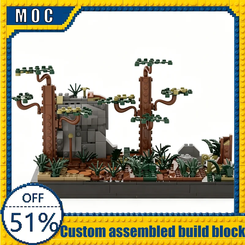453-teiliges MOC Waldkrieg-Szenen-Diorama Baustein-Modell Individuelles Montage-Lernspielzeug Geburtstags- und Weihnachtsgeschenk für Jungen