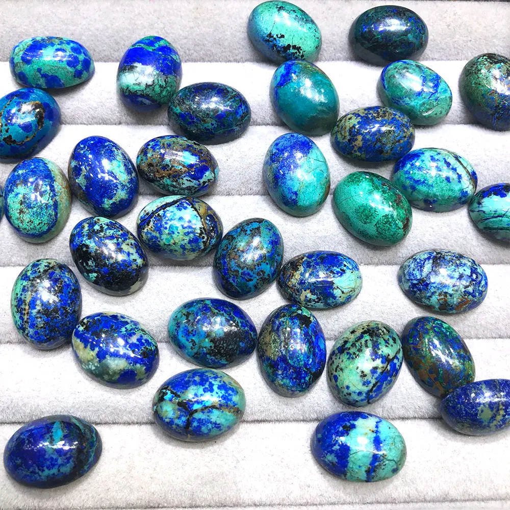 1pc Natural Stone Azurite Malachite Oval Cabochon Crystal Stones Quartz Crystals Healing Gemstones Home Decor Energy Spiritual