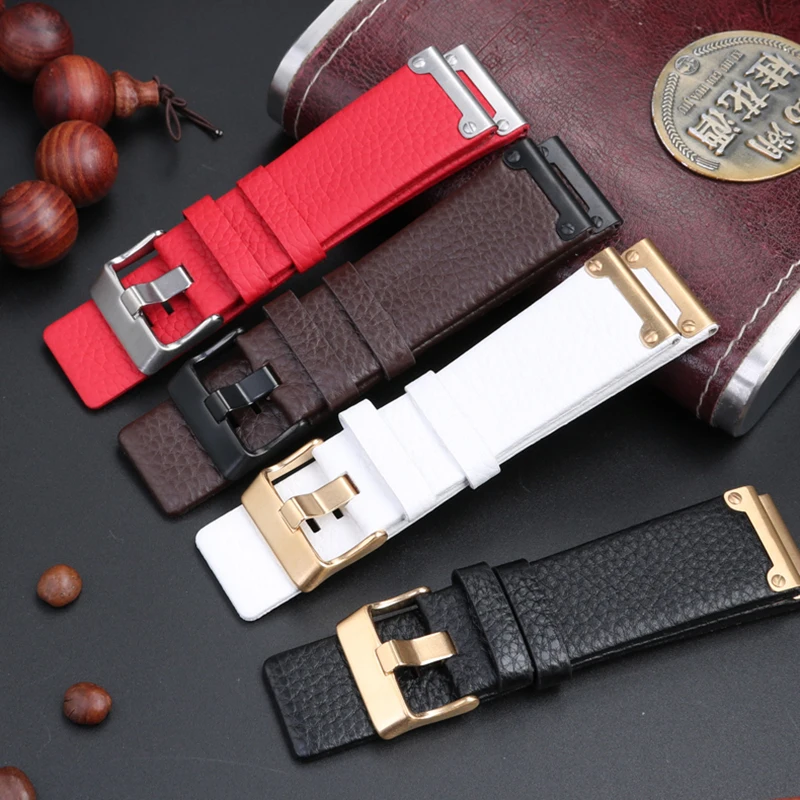 26mm Genuine Leather Watch Band Bracelet For Diesel DZ4283 DZ4305 DZ4290 DZ4292 Series Strap Men's and Women Watch Accessories