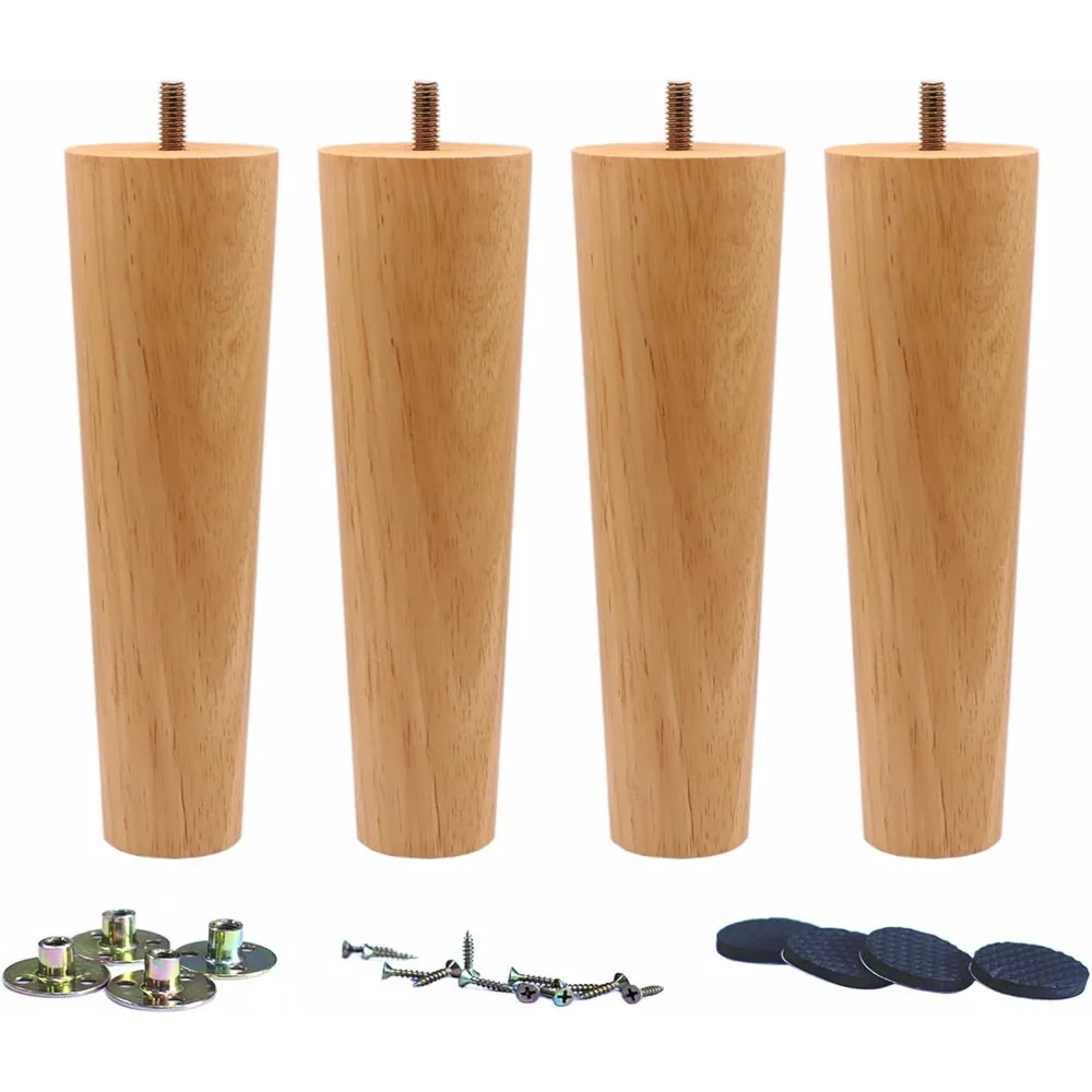 

Round Wooden Replacement Furniture Chair Ottoman Loveseat Coffee Table Cabinet Sofa Couch Legs 8 inch Heavy Duty (8 Str