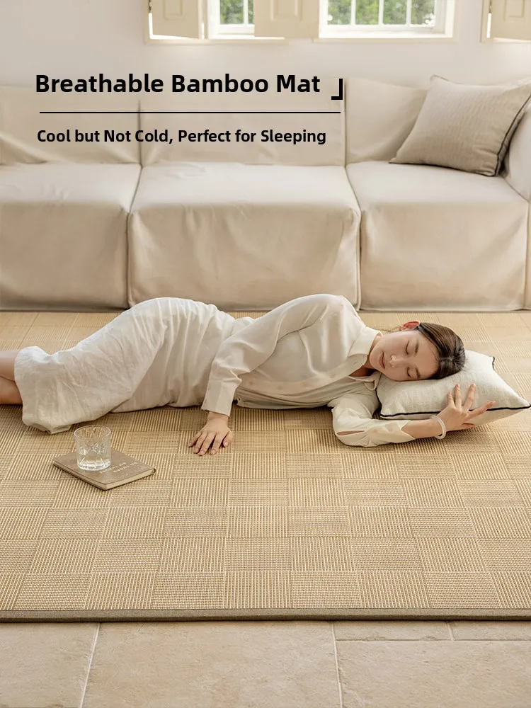 Japanse Sle Bamboe Geweven Cool Mat Vloer Pad Tat Mat Slaapkamer Studie Tapijt Thuisgebruik Theesalon Woonkamer Decor Tapijt