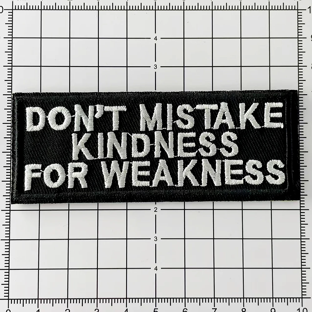 Black DON'T MISTAKE Cloth Patch Badge Embroidered Cute Badges Abstract Iron on Kids Patches for Clothes Stickers