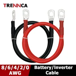 Solar Battery Cable 8 6 4 2 0 AWG Power Extension Cable Tinned Copper Automotive Connection Wire 20CM 30CM 50CM 100CM