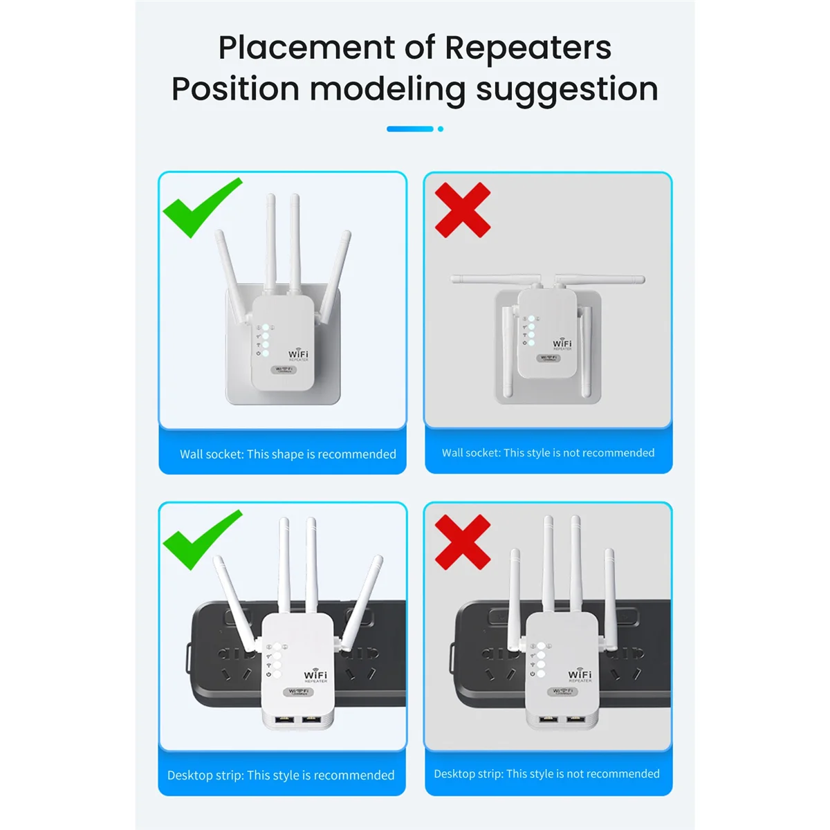 300Mbps WiFi Repeater Wireless WIFI Signal Extender Dual Band 5G 2.4G Network Amplifier Long Range WiFi Router US Plug