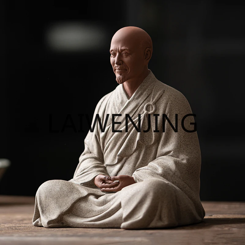 Ceramic Master Character Decoration New Chinese Zen Four Monks Home Desktop Decorative Crafts