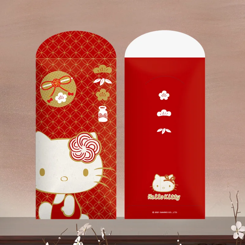 헬로 키티 산리오 Kt 고양이 귀여운 만화 빨간 봉투, 사랑스러운 주변 축복, 새해 돈 포장 명절 선물