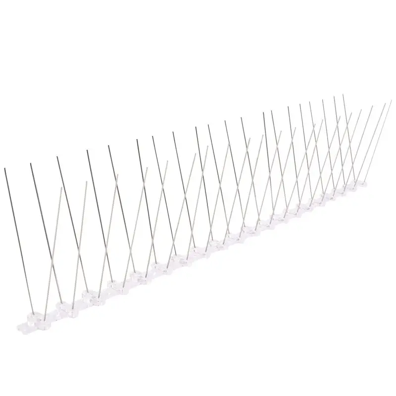 

A34R 10 Pcs/Box Bird Spikes, Stainless Steel Bird Deterrent Spikes Cover For Fence Railing Walls Roof Yard