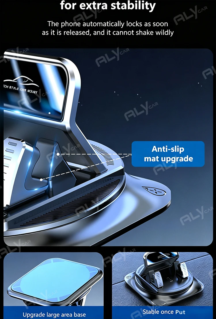 Universelle Auto-Handyhalterung Rutschfester Silikon-Armaturenbretthalter 360° ° Drehbarer Head-Up GPS-Navigationsständer für iPhone Xiaomi Ultra – Detail 6