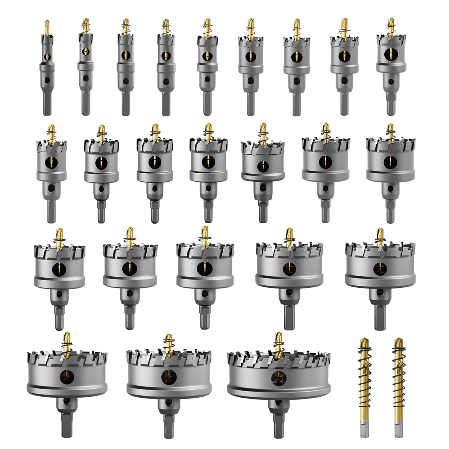 

Улучшенный набор из 26-ти твердосплавных коронок для сверления металла, стали, железа, нержавеющей стали (1/2''-3-15/16'')
