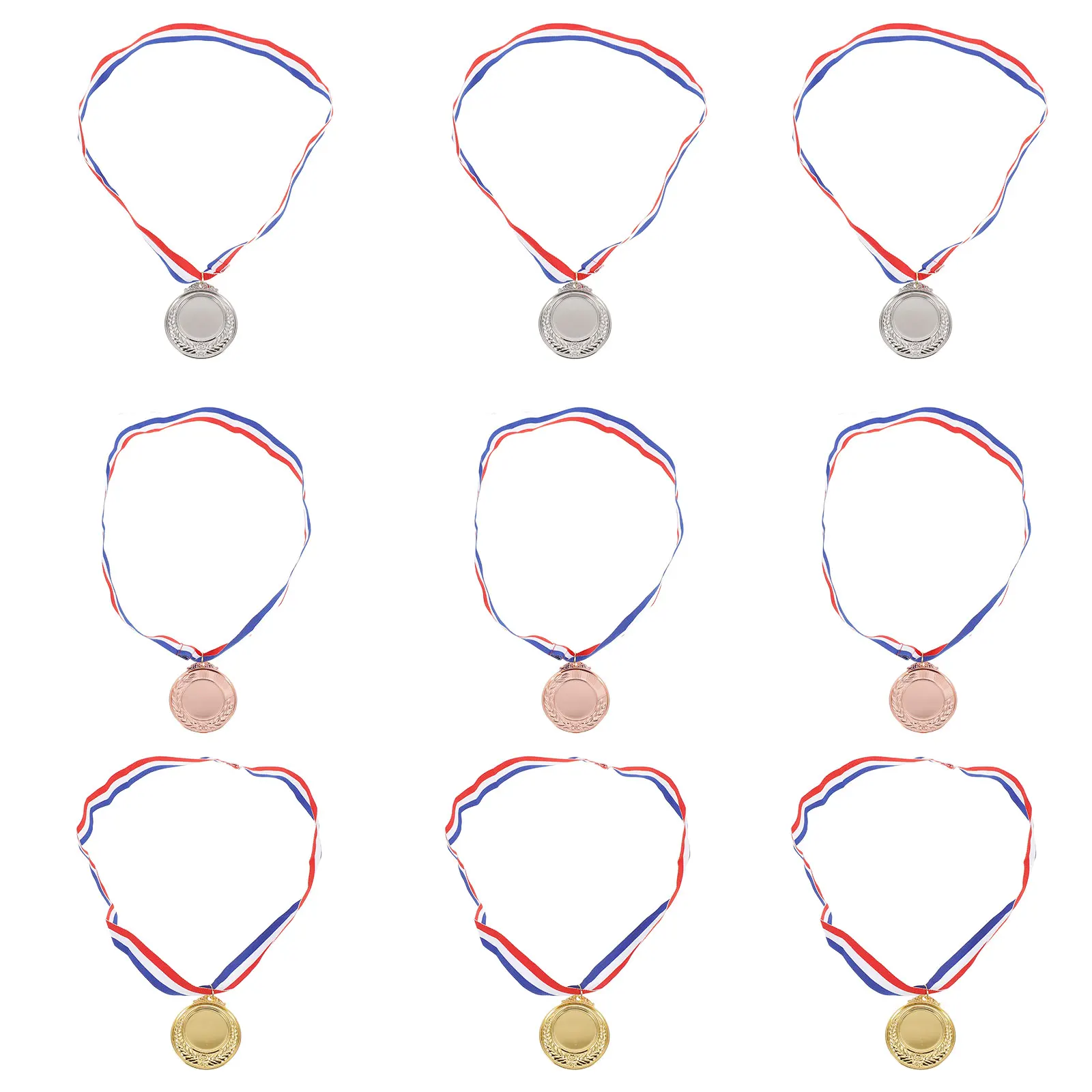 

9 Pcs Commemorative Medals Silver Bronze Award Medal Kids Adults Competition Party Gifts High Quality Zinc