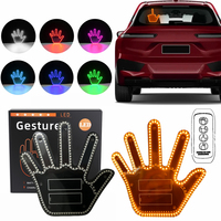 Gesture LED Wireless Adhesive LED Light Car Inside Window Sign Road Rage Middle Finger Up Funny Palm LED Hand Light