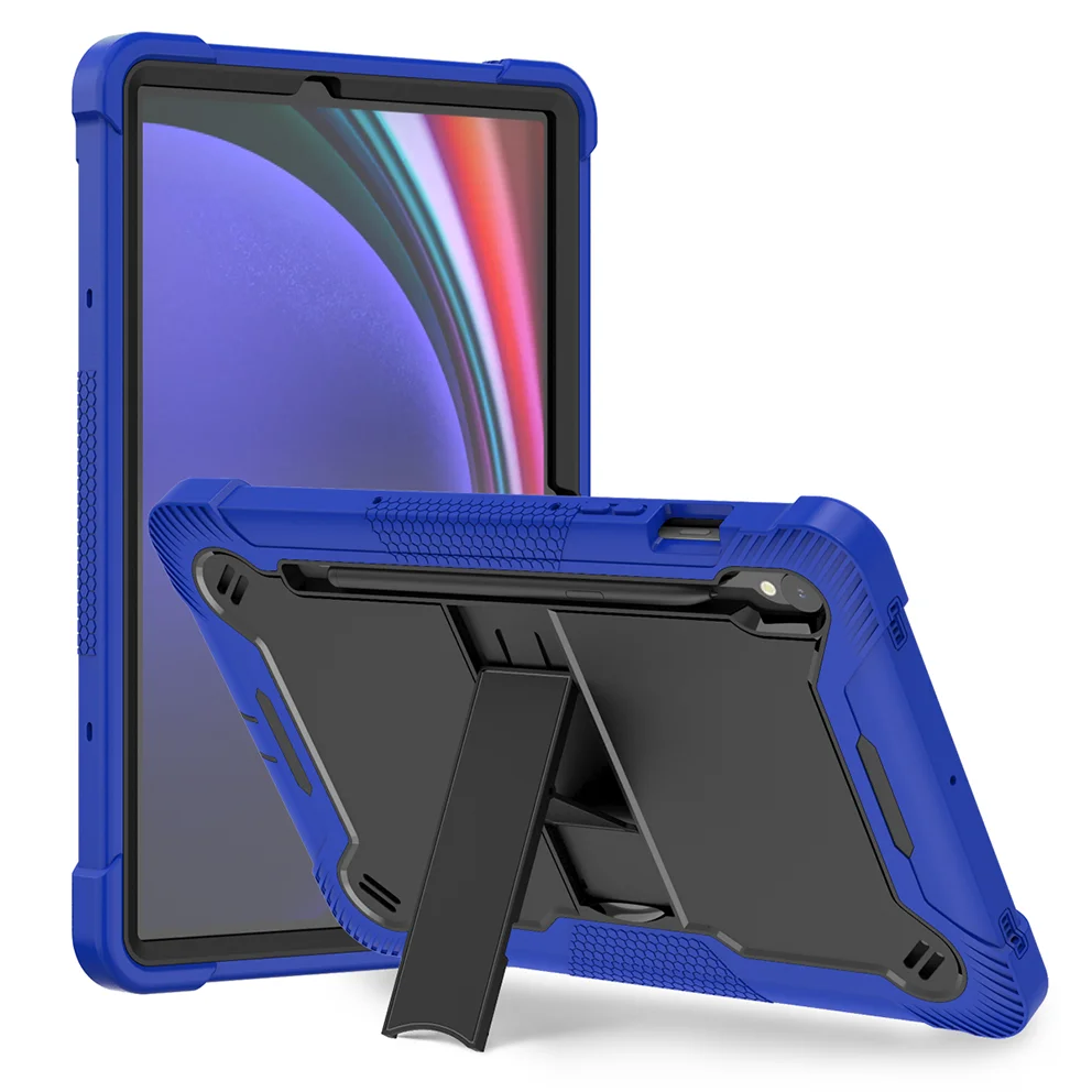 

Бронированный чехол для Samsung Galaxy Tab S9 FE S8 S7 SM-X710 X716B X510 X516B X700 X706 T870 T875 11 дюймов, чехол с откидной подставкой и слотом для ручки