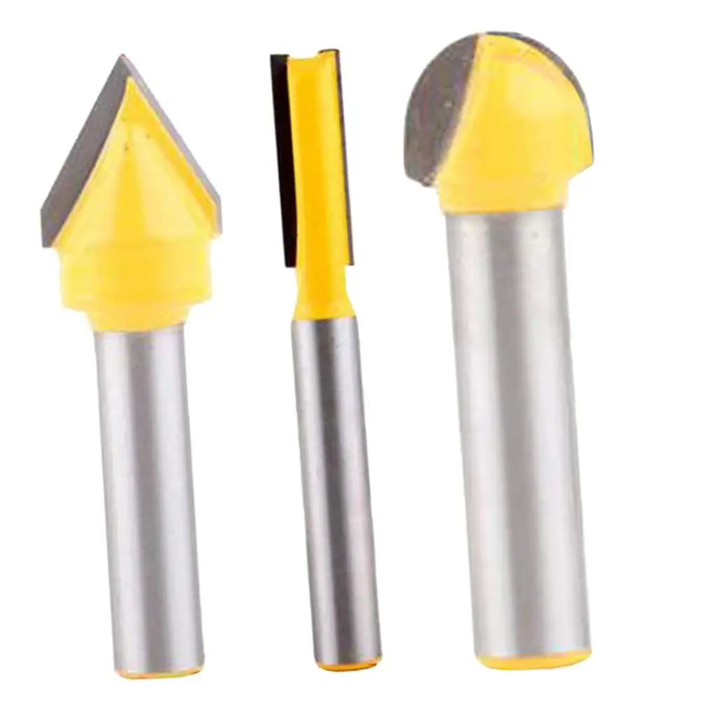 Industrial Woodwork Milling Nose Cutter 8mm Carbide Alloy Router Bit Set for Professional Woodworking