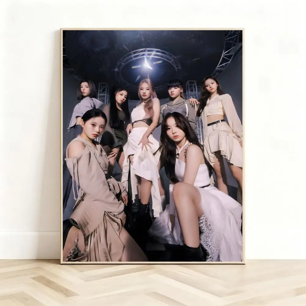 Cheerful Kpop Band N-NMIXX Poster Classic Self-Adhesive PP Wall Sticker for Living Room Bar Decor Gift