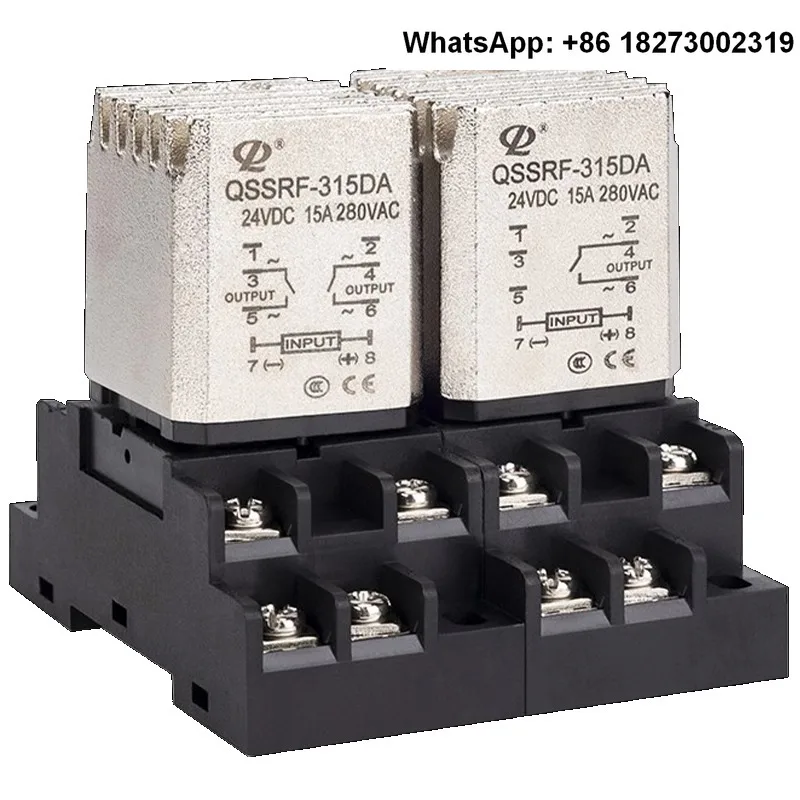 Solid state relay 24V DC 220V AC rail type dual circuit middle single-phase 5A optoc-oupler isolation QSSRF