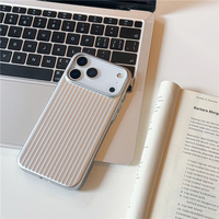 Electroplated 3D Stripes Pattern for Magsafe Magnetic Case for IPhone 17 17Pro 16 15 16Pro Max Matte Shockproof Hard PC Cover