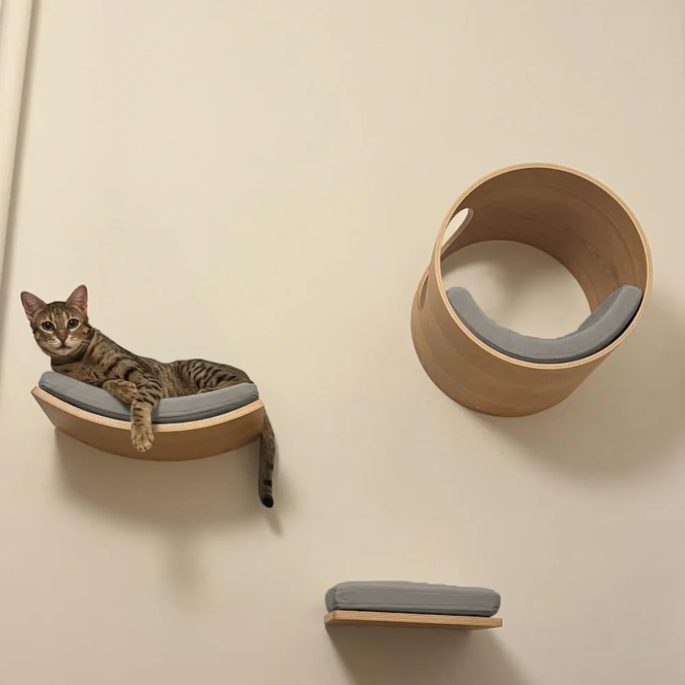 

Cat Climbing Shelf Furniture Wall Mounted Cat Scratcher Tree Tower Hammock Sisal Stairs House Bed Indoor Cats Accessories Toy