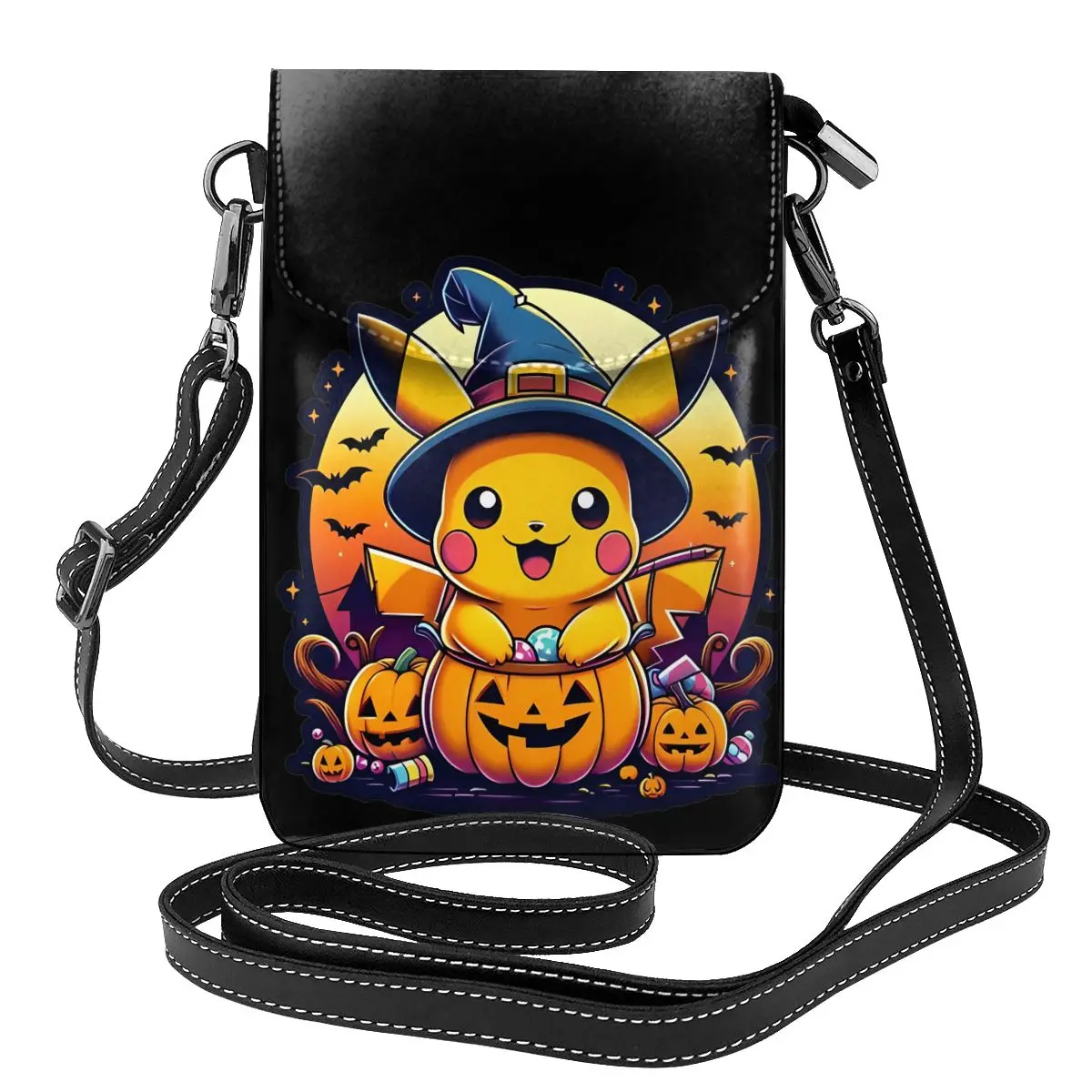 Trick Or Treat Pokemon Pikachu Shoulder Bag Office Leather Women Bags Female Bulk Vintage Purse