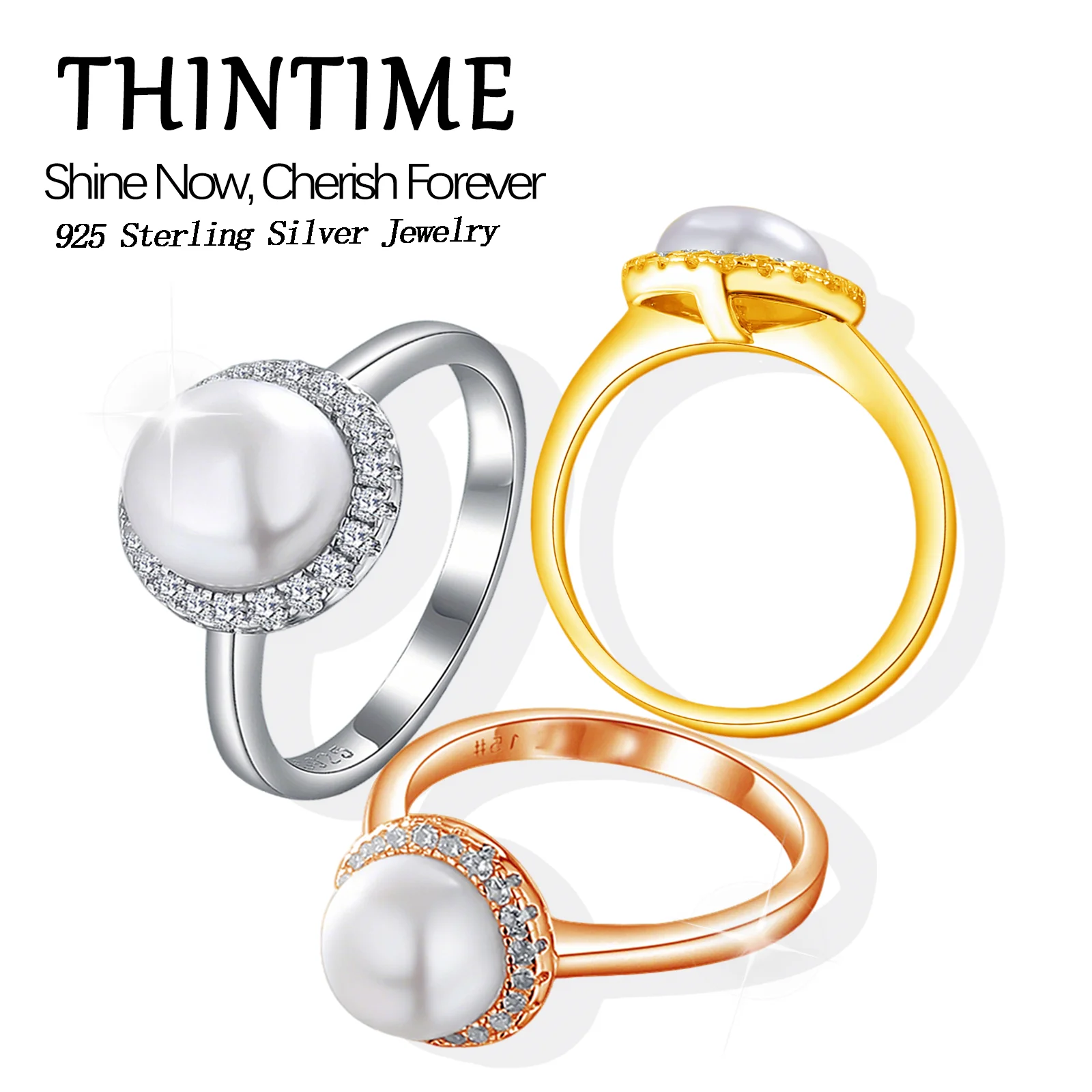 

Кольцо из стерлингового серебра 925 пробы с искусственным жемчугом 7,5-8 мм, свадебные украшения, эстетический яркий цирконий, подарок на палец для женщин