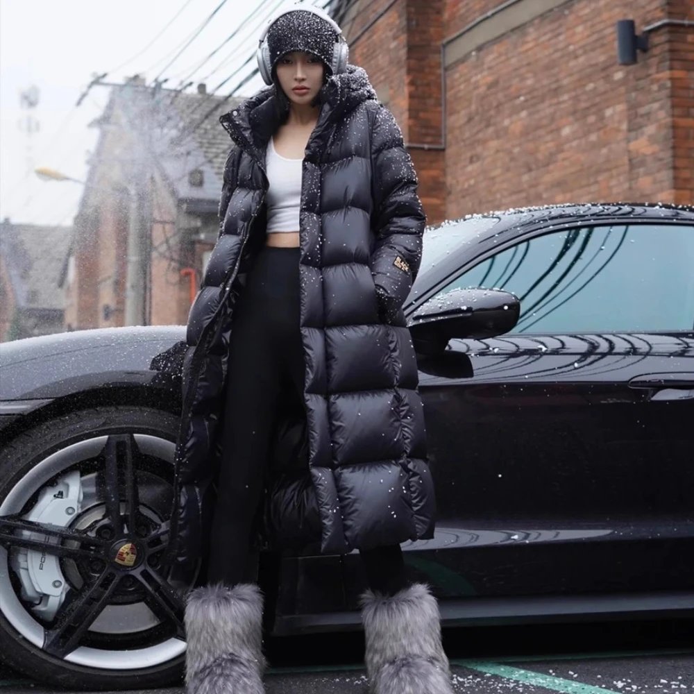 

Новая легкая роскошная куртка унисекс с автоматическим подогревом, теплая модная куртка на гусином пуху с капюшоном, белый гусиный пух, 202, осенне-зимнее женское пальто