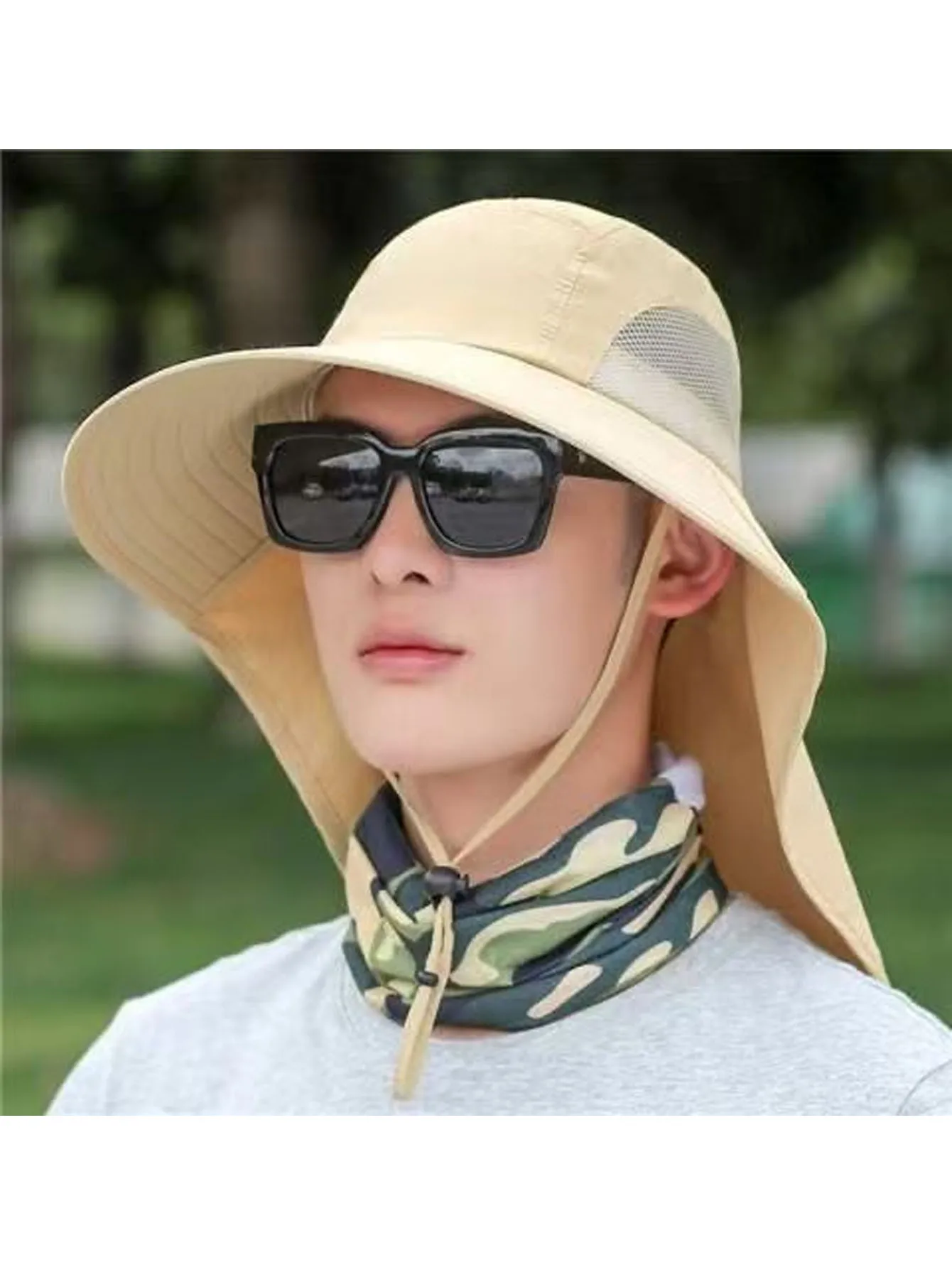 

Shawl sun hat, hand washable, suitable for fishing, hiking, and outdoor activities - street style, camping accessories