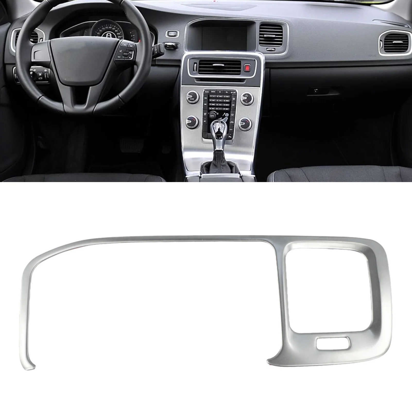 الفولاذ المقاوم للصدأ/مركز السيارة الملاحة/اللوحة/غطاء إطاري لفولفو S60 2011-2016 الملحقات الداخلية الديكور #3