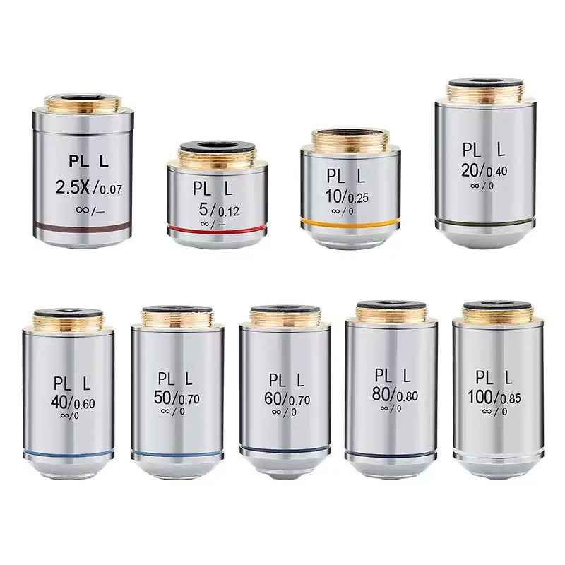 

Metallographic microscope infinity objective 5x 10X 20X 40X 50X 60X 80X 100X Long-range infinity flat field objective Accessorie