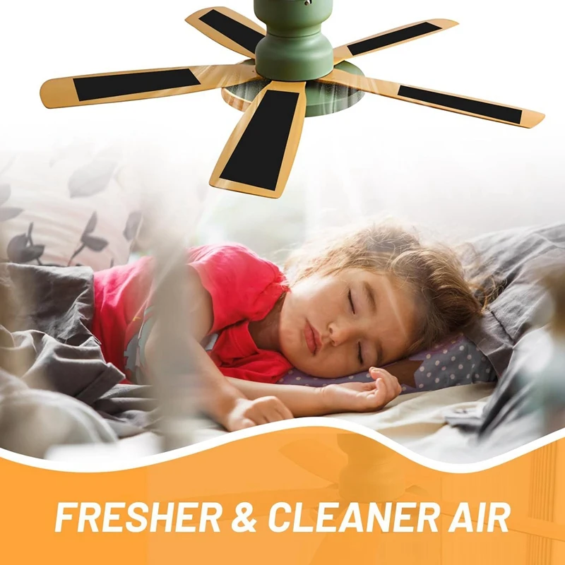5-teiliges Deckenventilator-Filterset-Kokosnussschalen-Carbon-Luftfilter-Kit Filter für Lüfter flügel, einfache Installation, Luft frisch halten