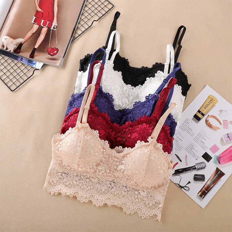 New Arrival Women Push Up Wireless Lace Bra Top Women Plus Size Bralette Underwear Sexy Lingerie Full Cup Intimates