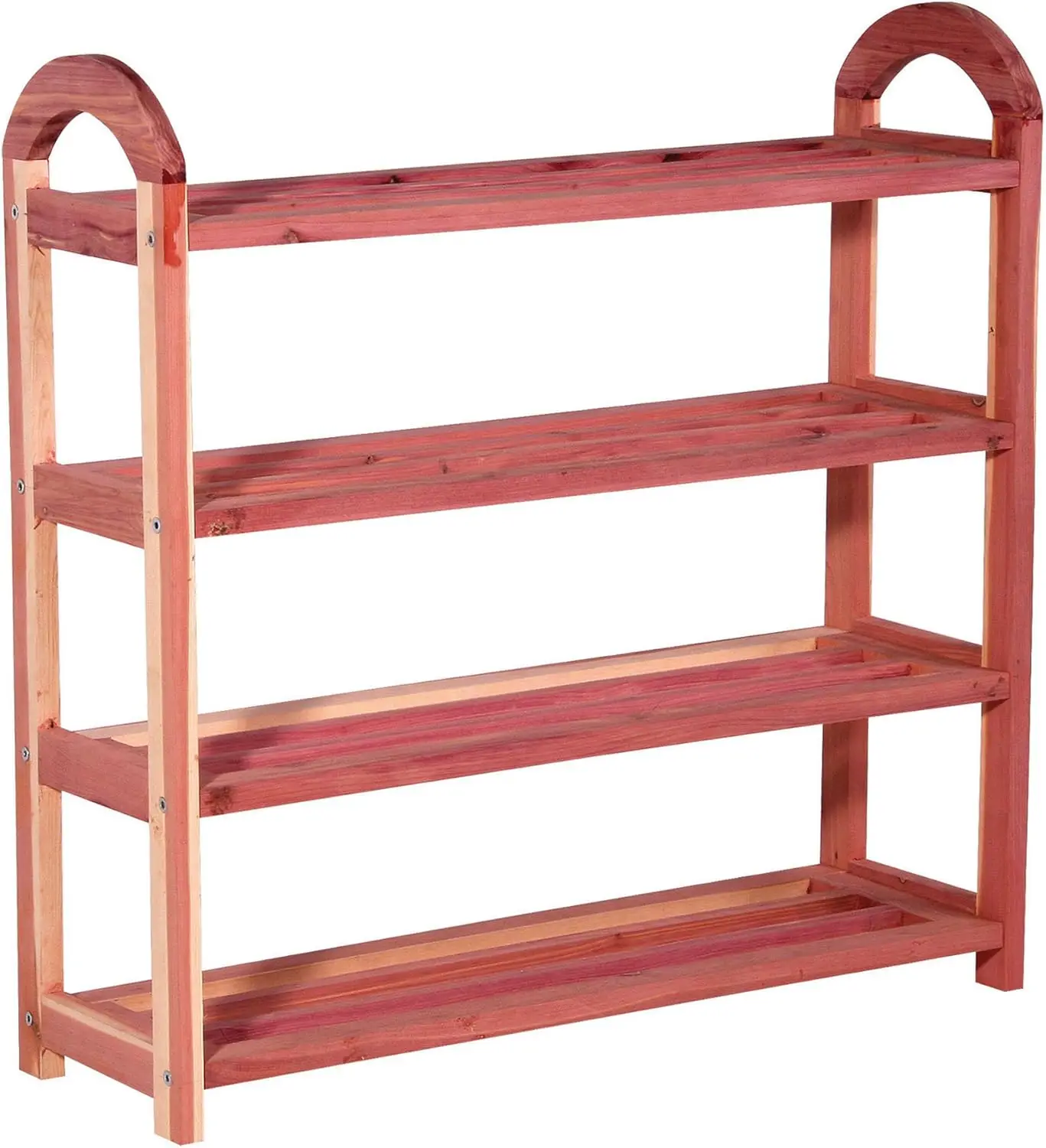 

4-Tier Cedar Shoe Rack, 26.75"h x 26.75"w x 8.5"d